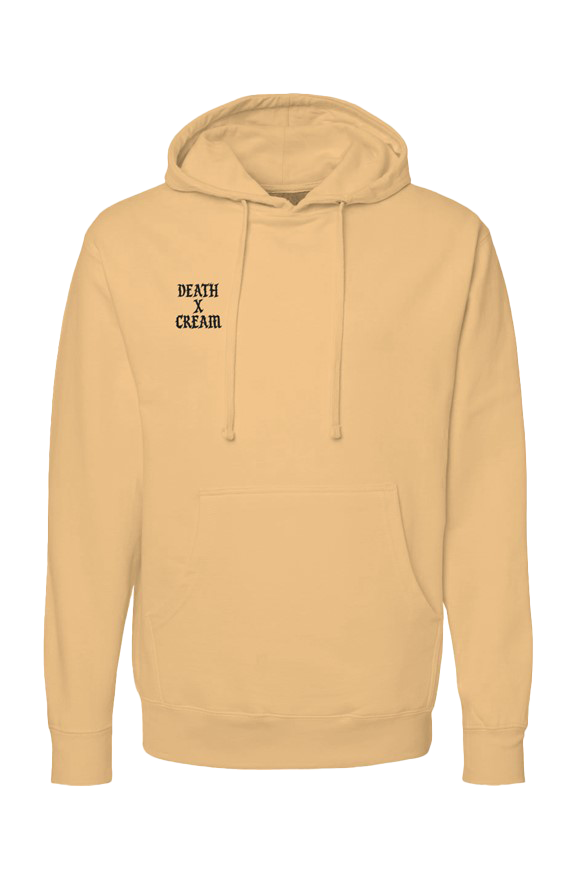 Peach Death X Cream Embroidery logo hoodie