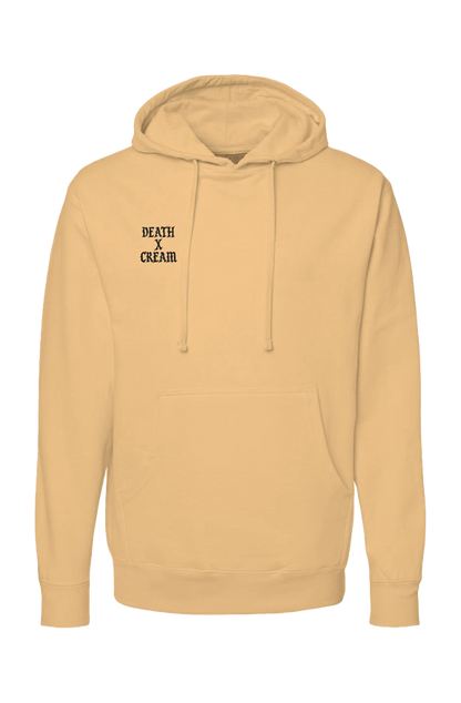 Peach Death X Cream Embroidery logo hoodie