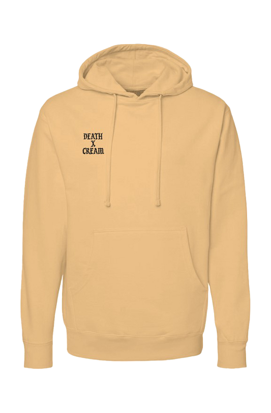 Peach Death X Cream Embroidery logo hoodie