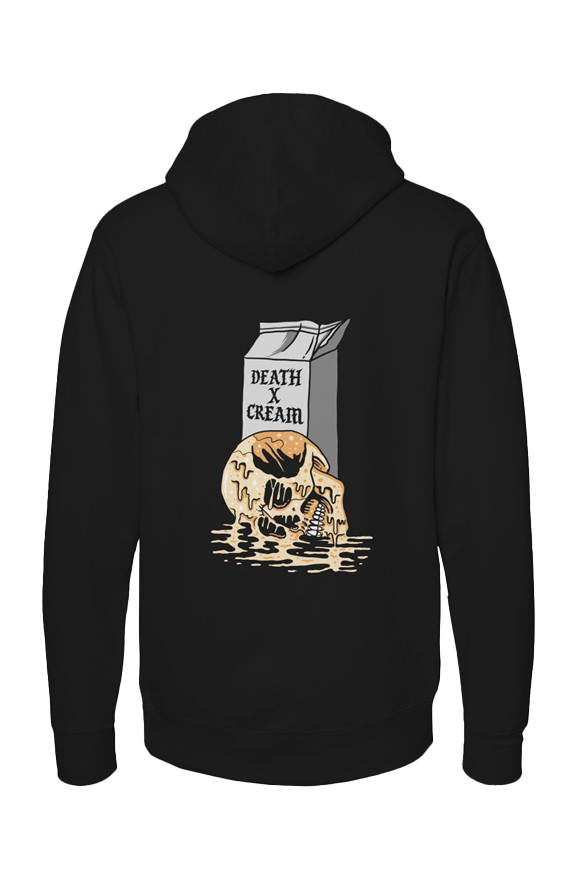 Black Embroidered Death X Cream Logo hoodie