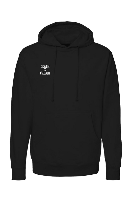 Black Embroidered Death X Cream Logo hoodie