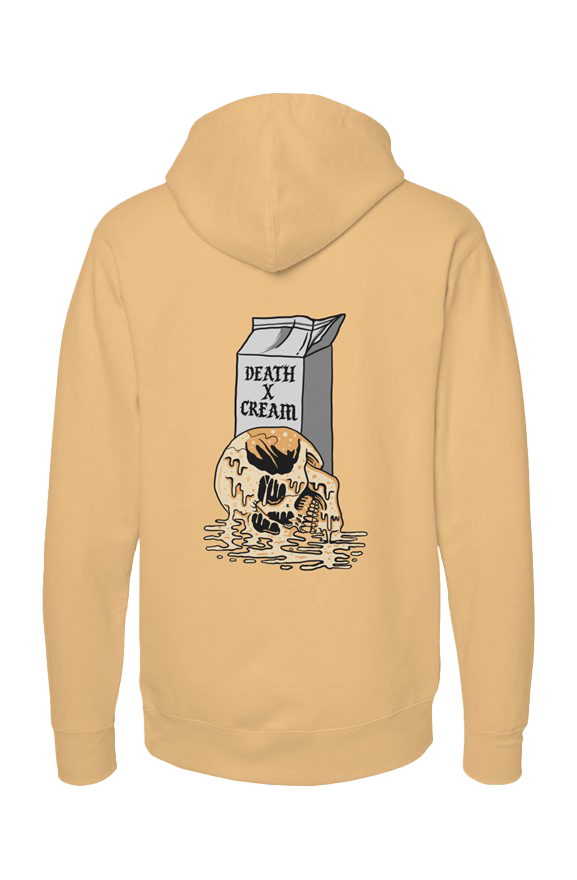 Peach Death X Cream Embroidery logo hoodie