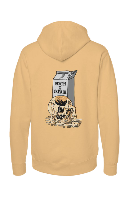 Peach Death X Cream Embroidery logo hoodie